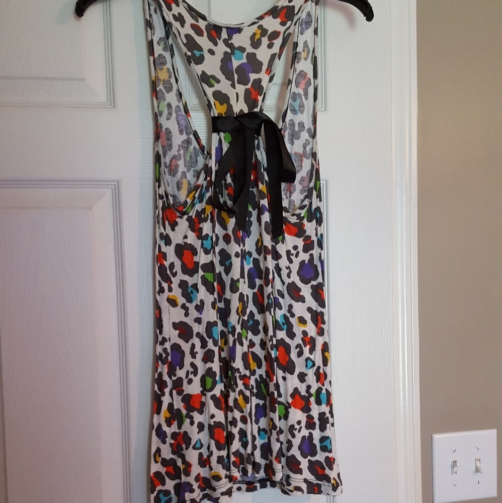 Rainbow Leopard Racerback Tunic Tank